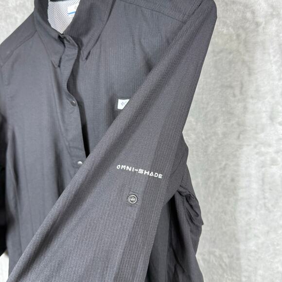 Columbia PFG Omni-shade Tamiami L/S Tunic Womens Small Black‎ Roll Tab Snap Vent - Picture 5 of 14